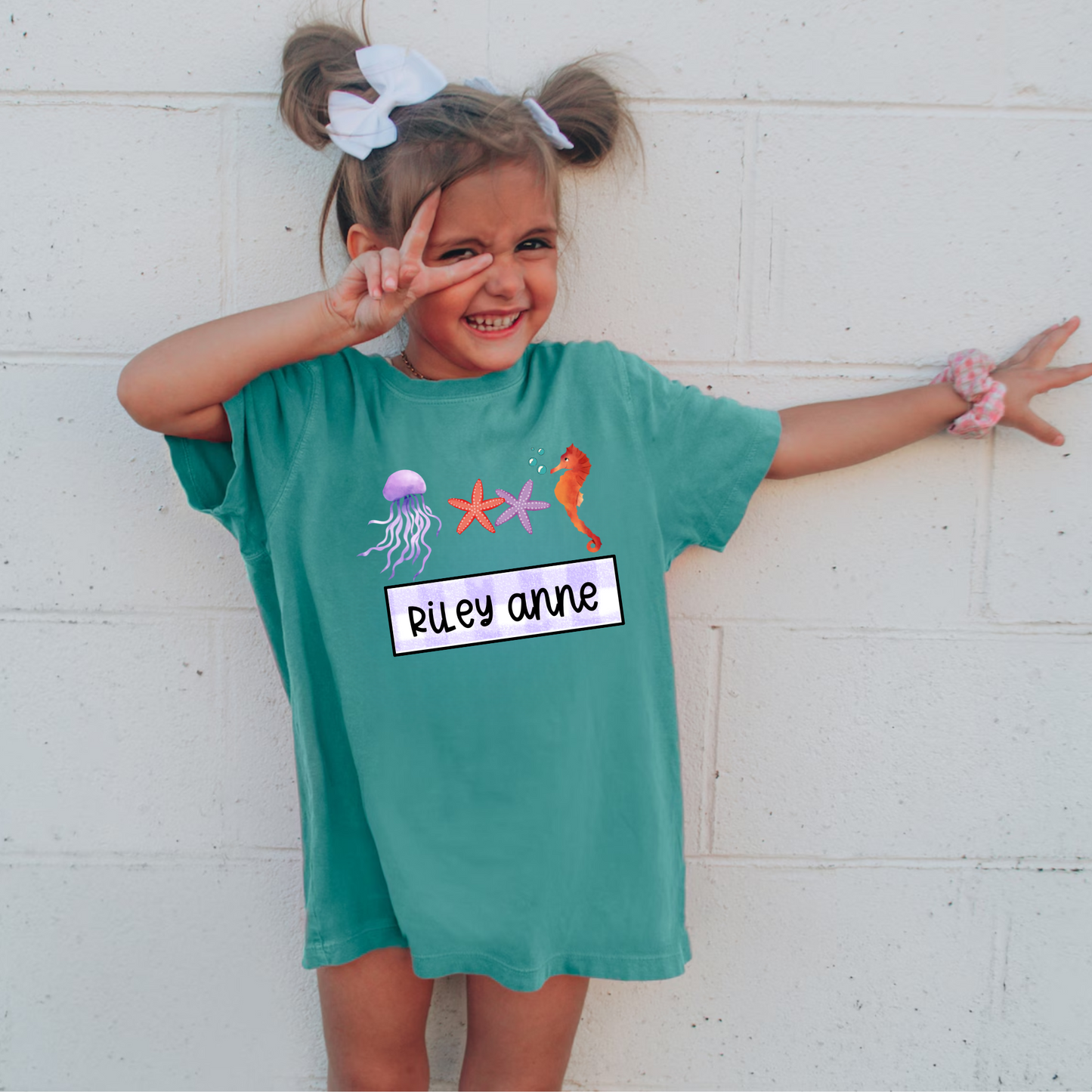 Custom Summer Beach Shirt for Kids with Name