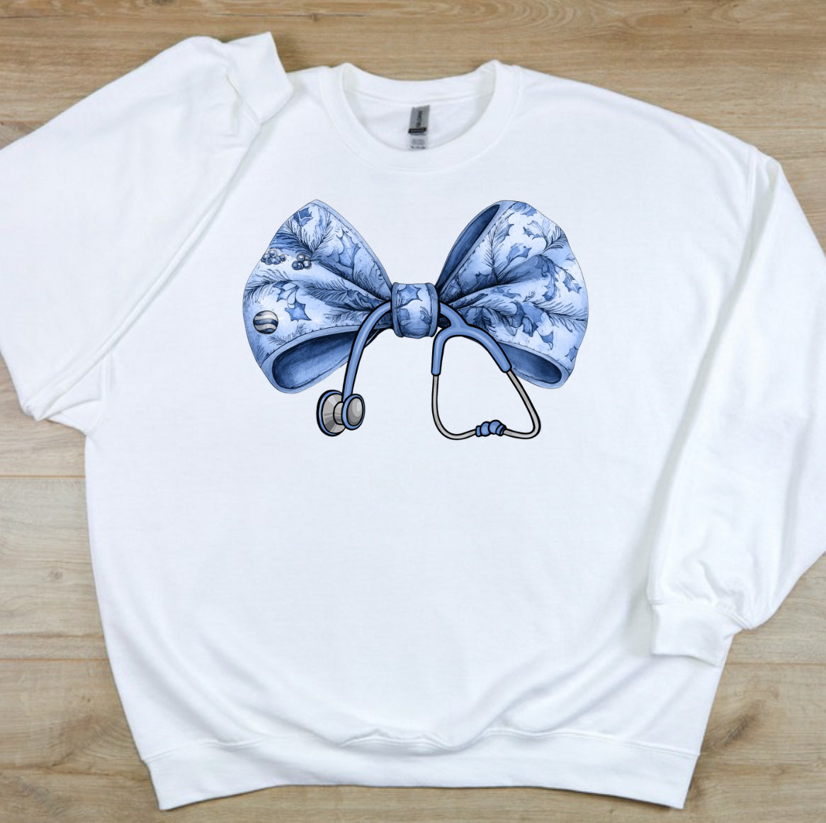 Stethoscope Bow Nurse Crewneck Sweatshirt