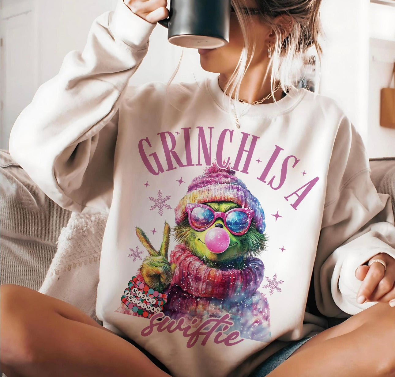 Mean Guy is a Sw1ft1e | Christmas Crewneck Sweatshirt