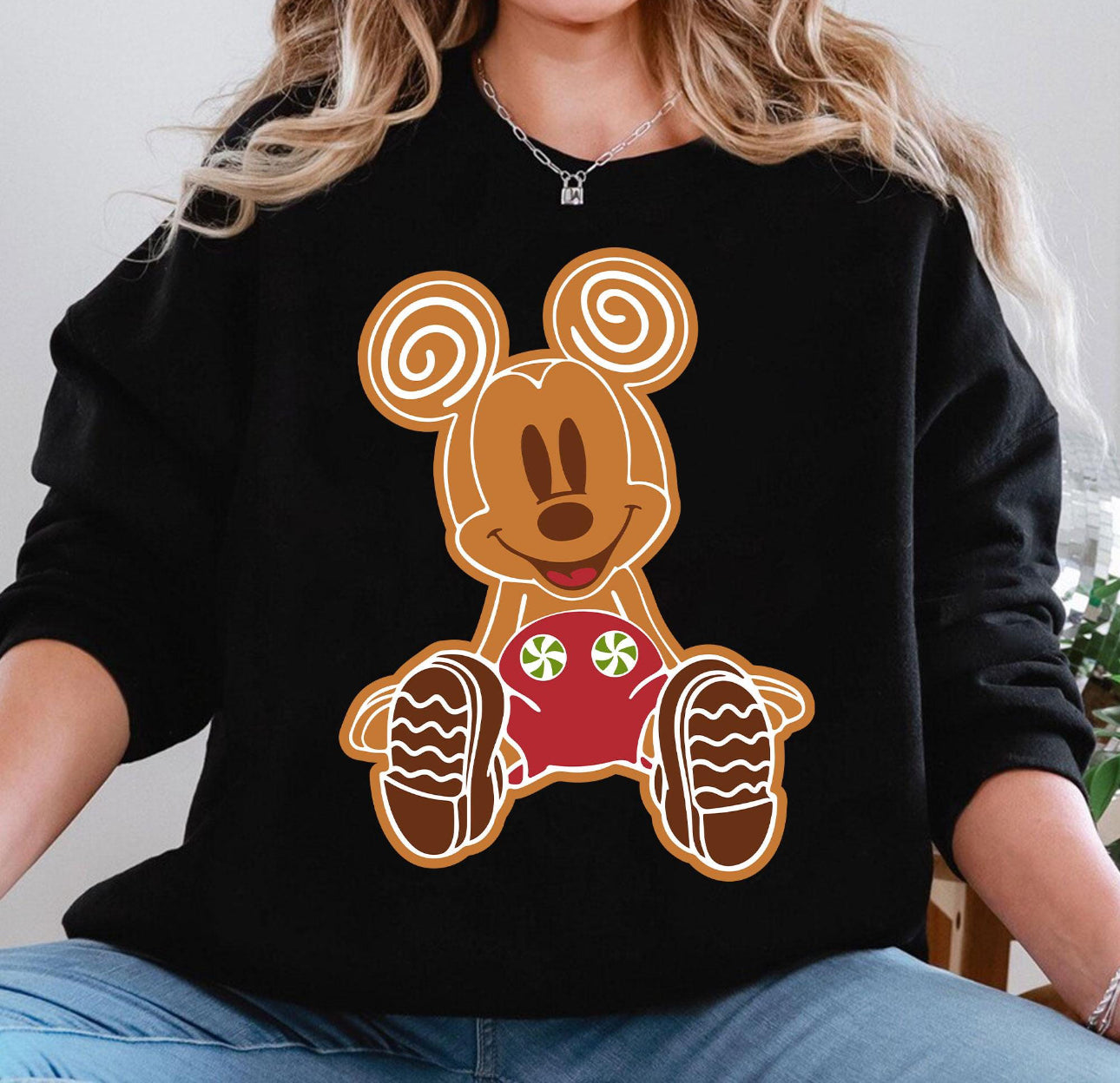 Gingerbread Boy Mouse Christmas Crewneck Sweatshirt
