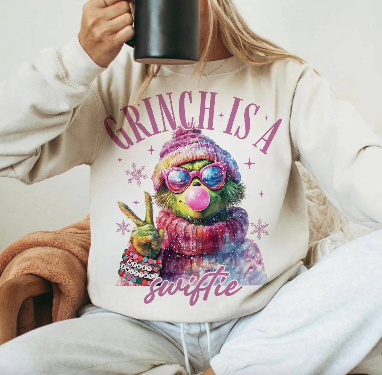 Mean Guy is a Sw1ft1e | Christmas Crewneck Sweatshirt