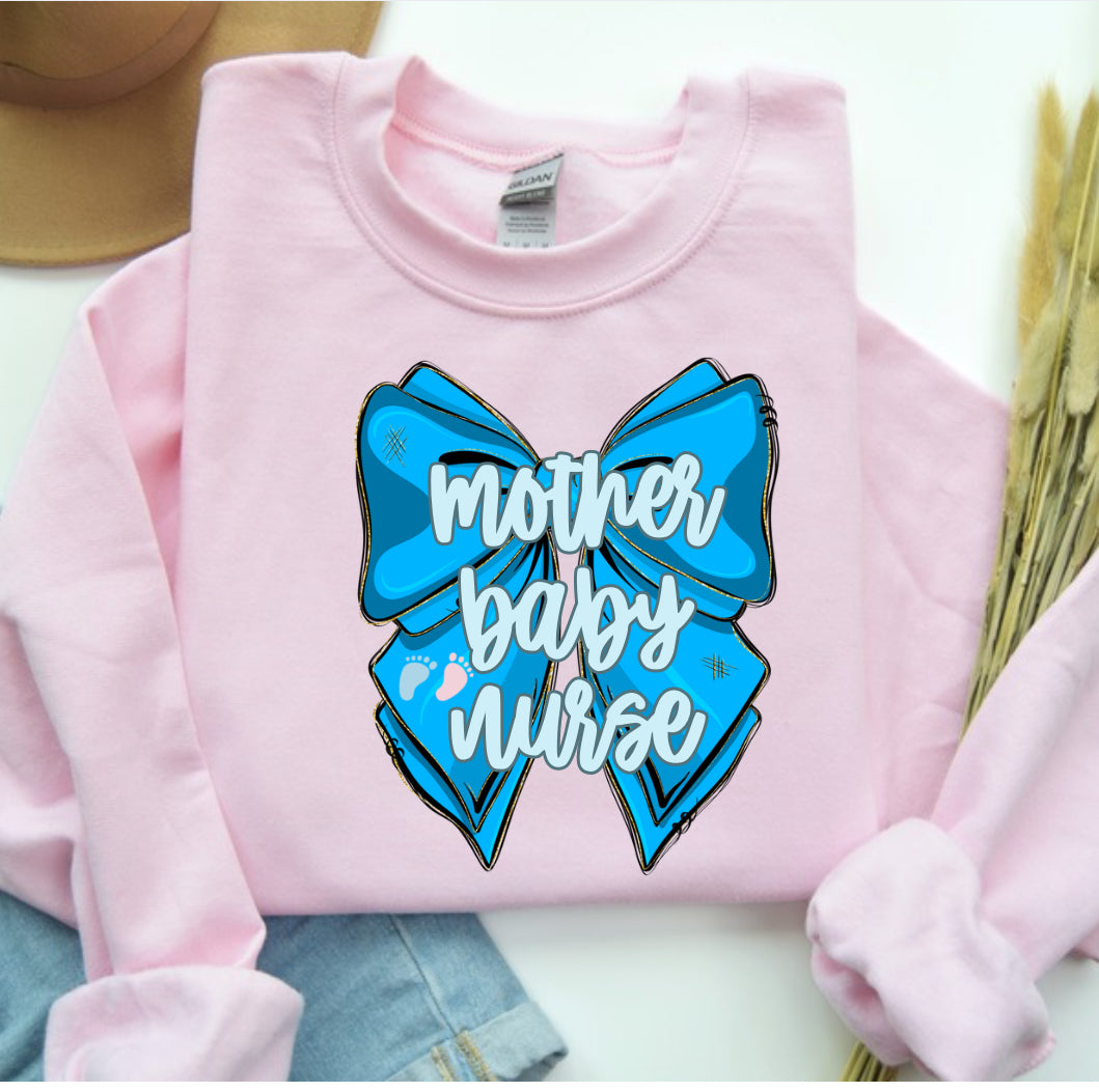 Mother Baby Nurse Bow Sweatshirt