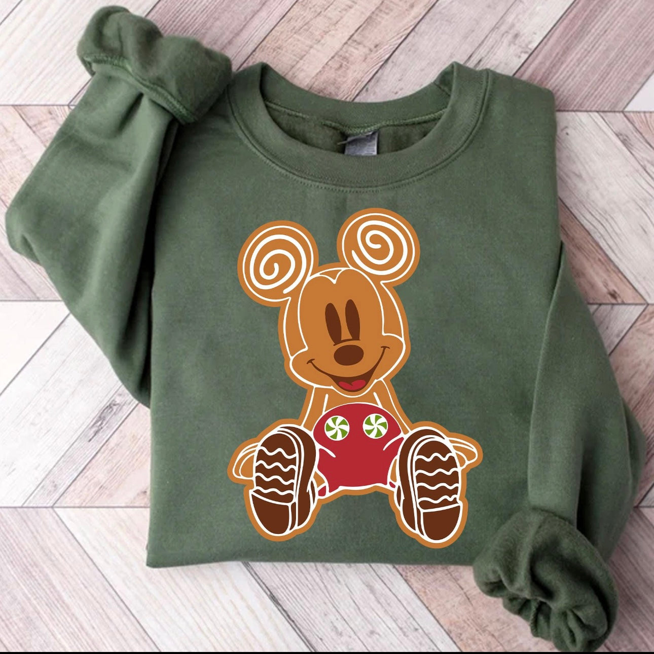 Gingerbread Boy Mouse Christmas Crewneck Sweatshirt