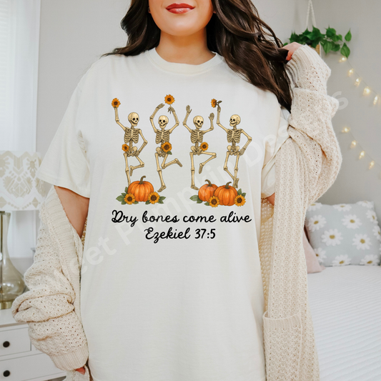 Christian Halloween Shirt | Ezekiel 37 “Dry Bones Come Alive” Tee | Faith Over Fear Fall Shirt