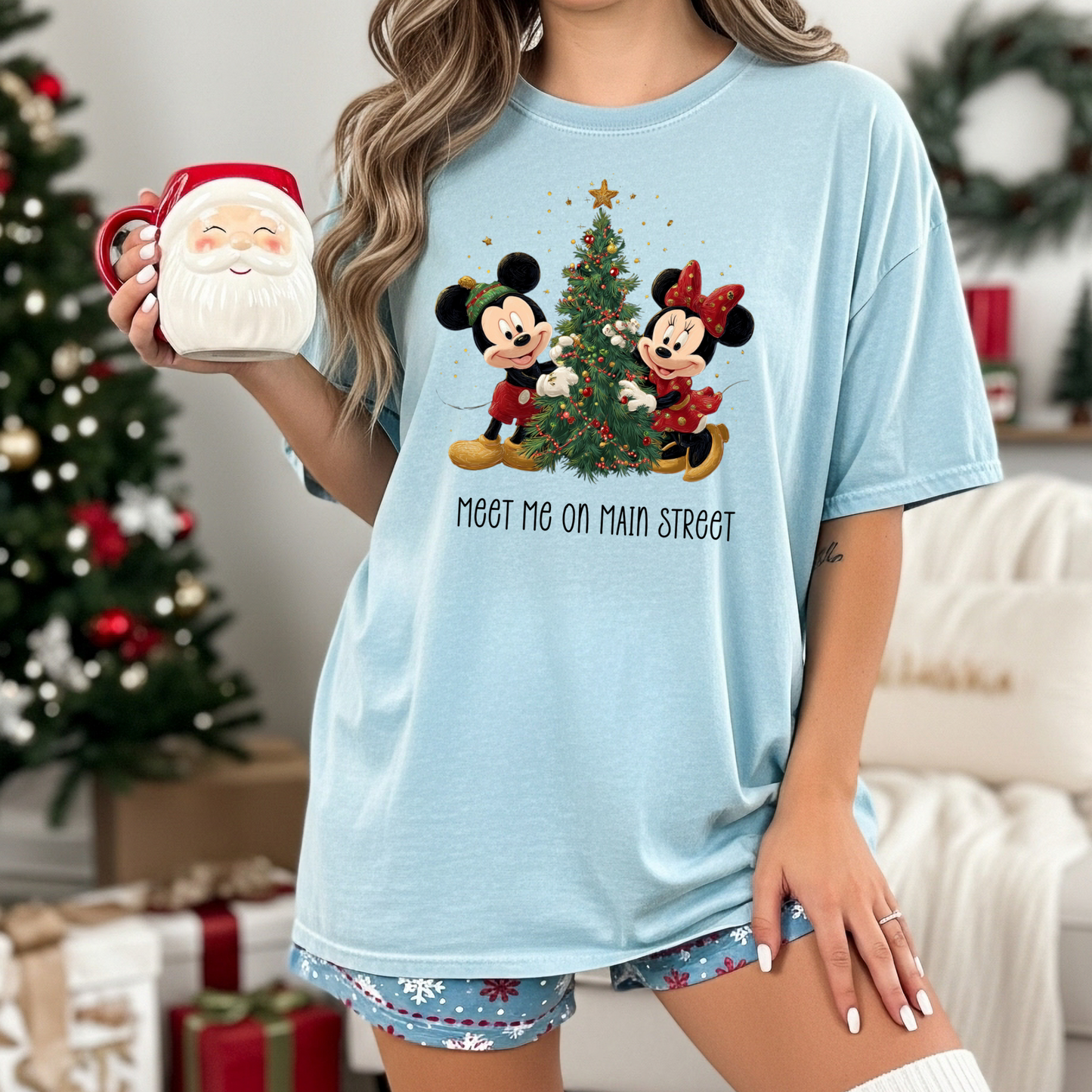 Christmas Meet Me on Main St Shirt - Comfort Colors