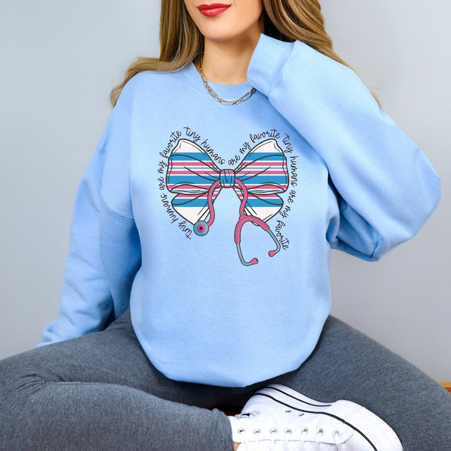 Labor and Delivery Nurse Hospital Bow Sweatshirt
