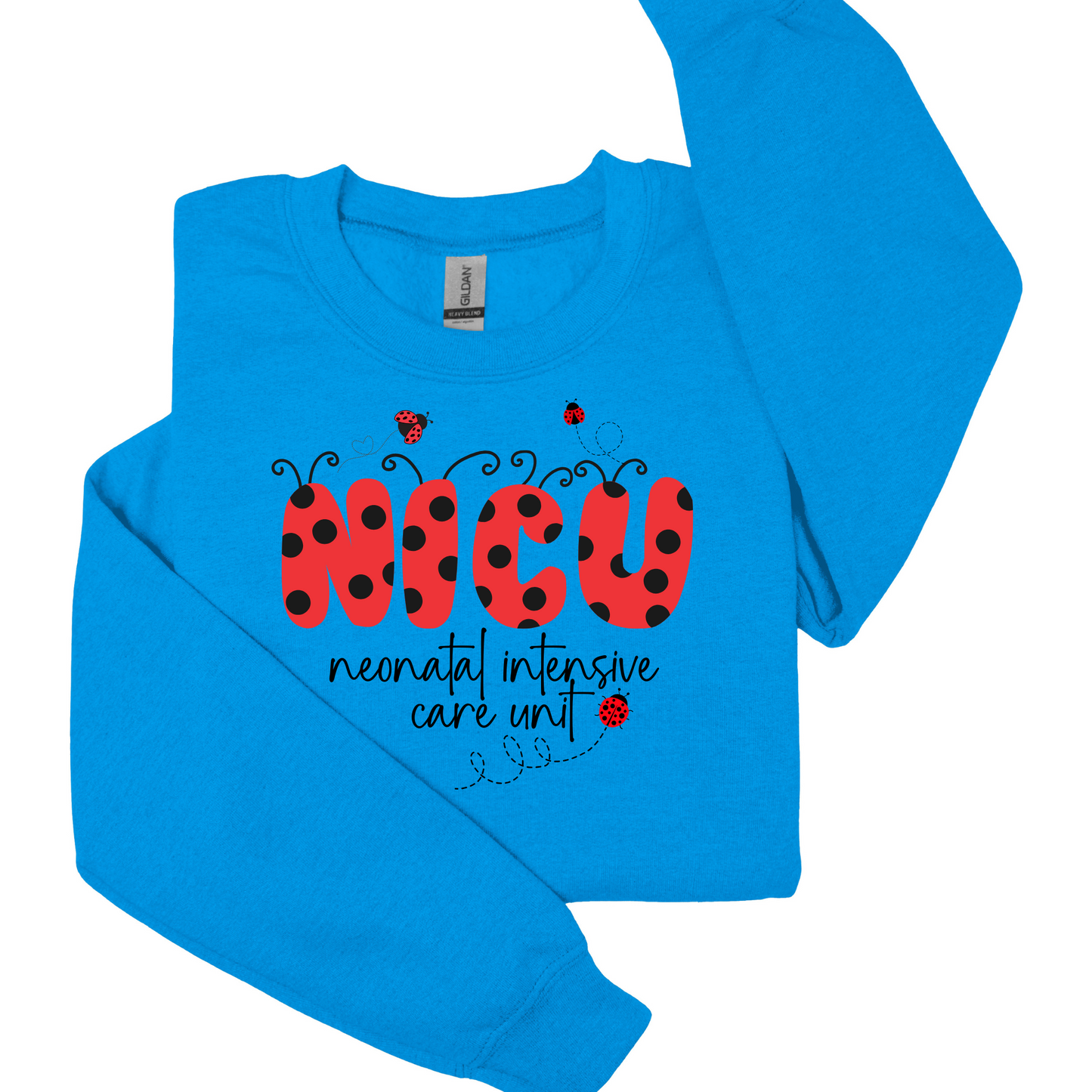 Ladybug NICU nurse crewneck sweatshirt