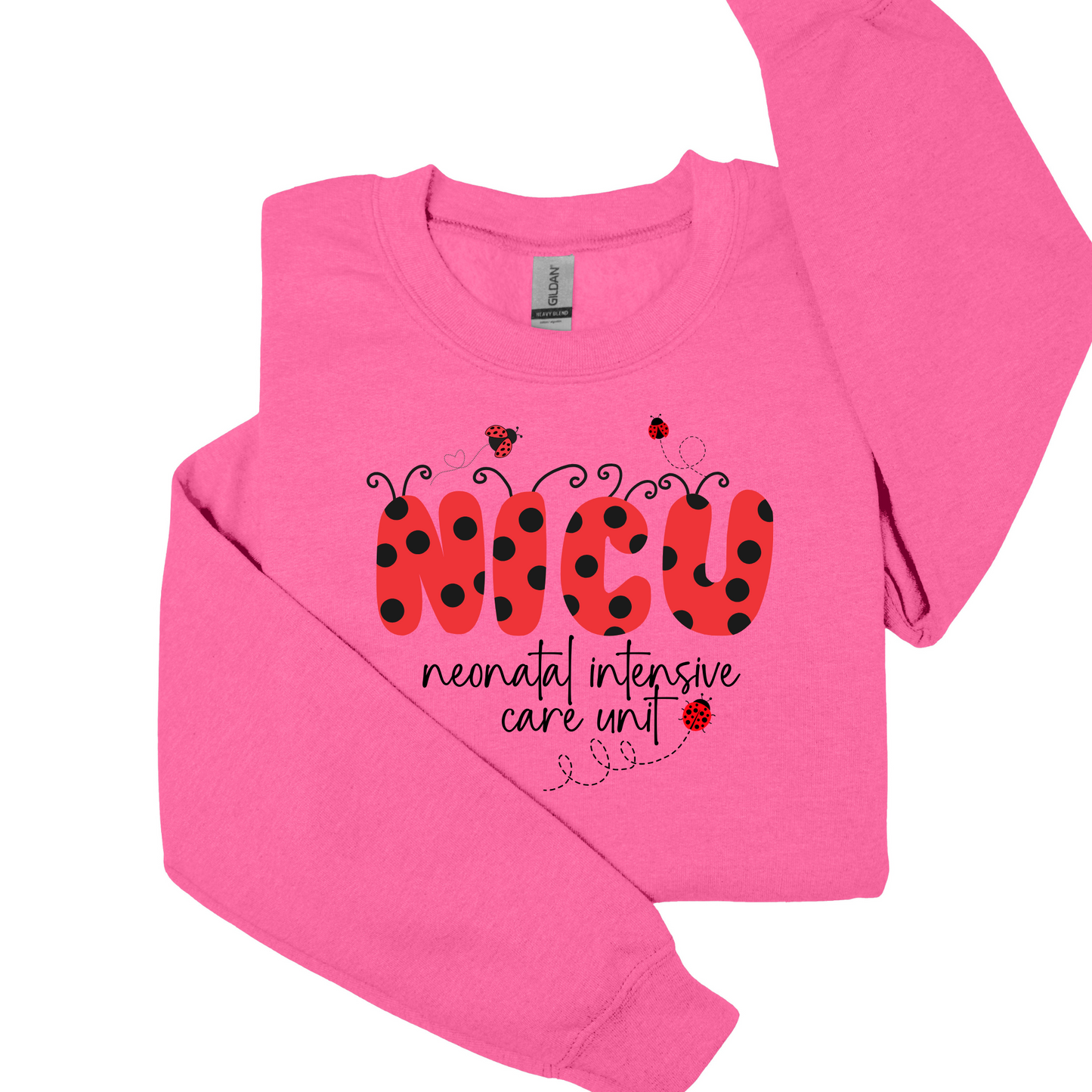 Ladybug NICU nurse crewneck sweatshirt