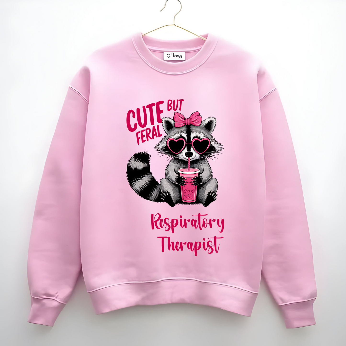 Cute But Feral Respiratory Therapist Crewneck Sweatshirt