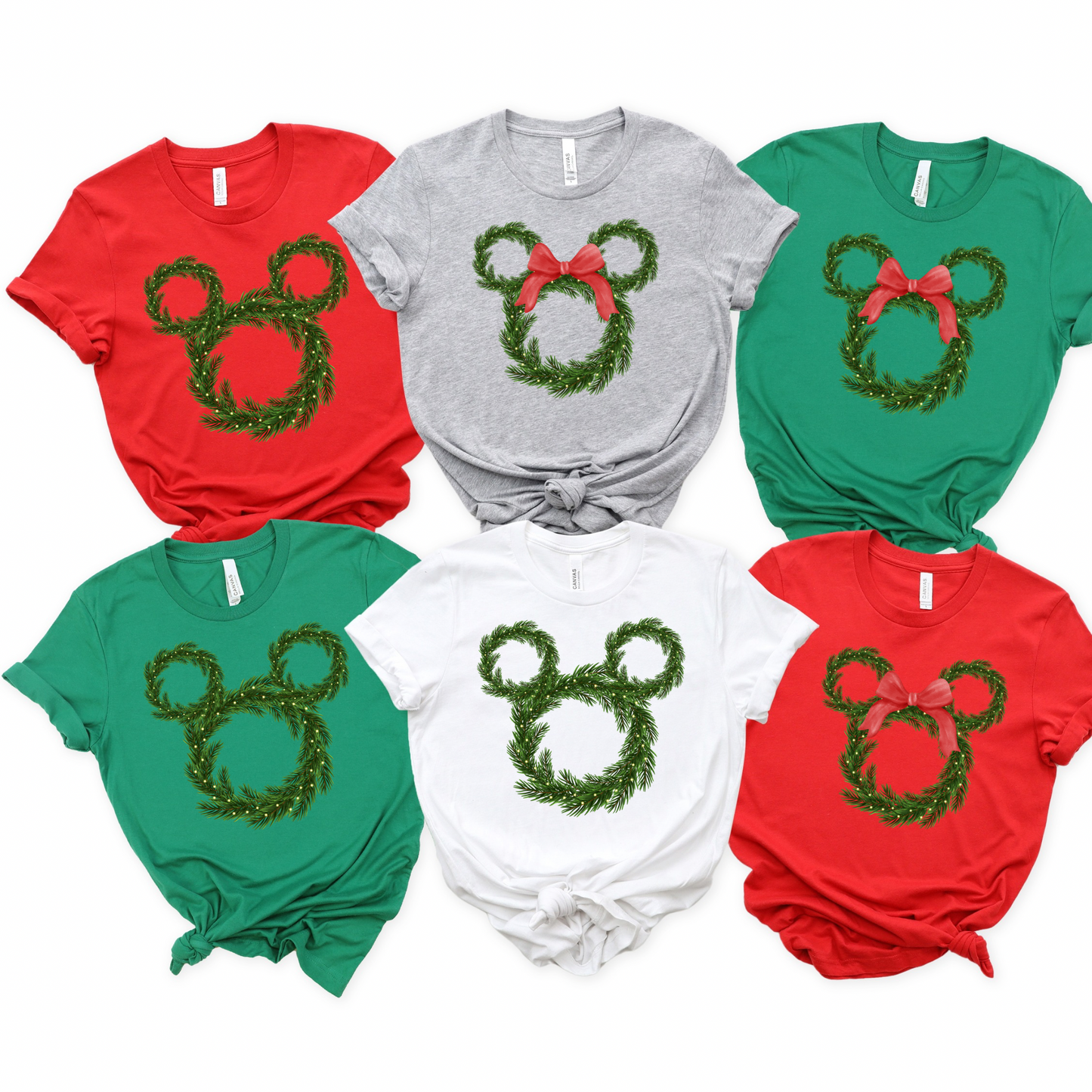 Mouse Garland Wreath Christmas Shirt for Kids & Adults