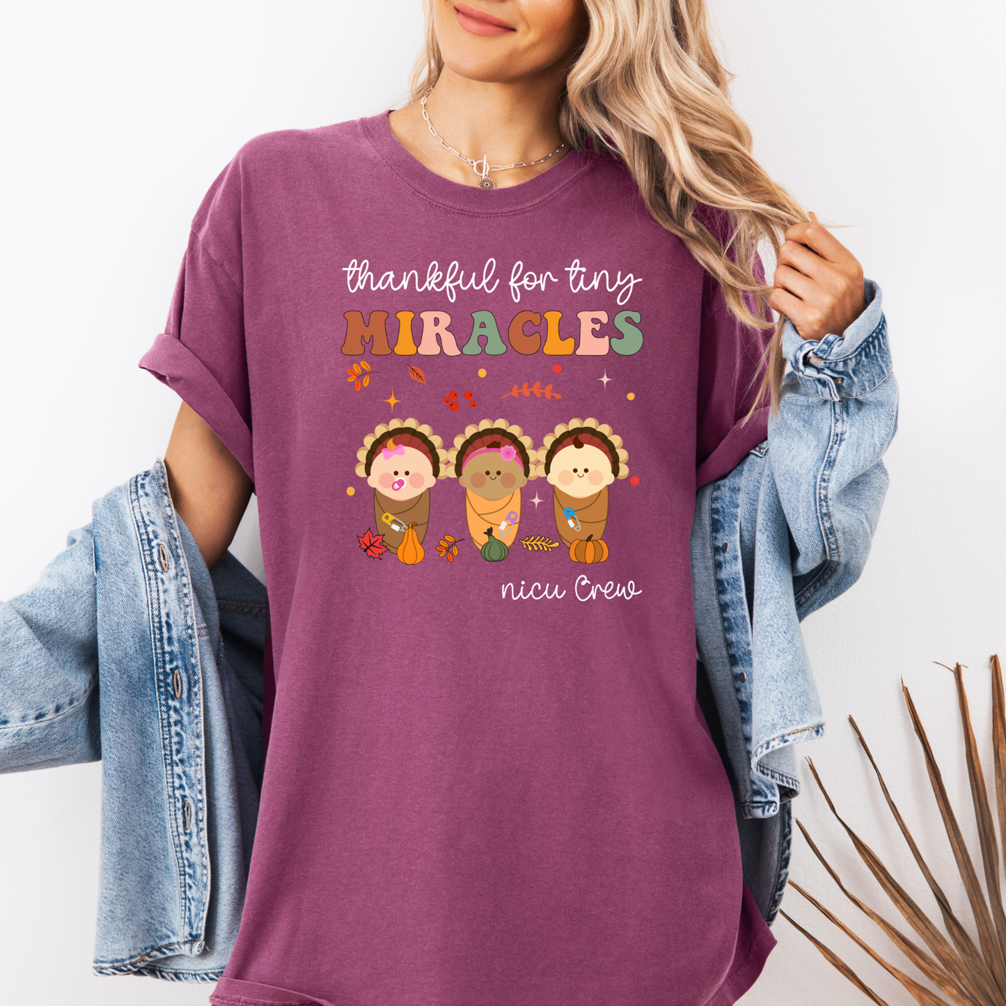 NICU nurse Thanksgiving shirt on Comfort Colors 1717 – cozy fall tee for nurses