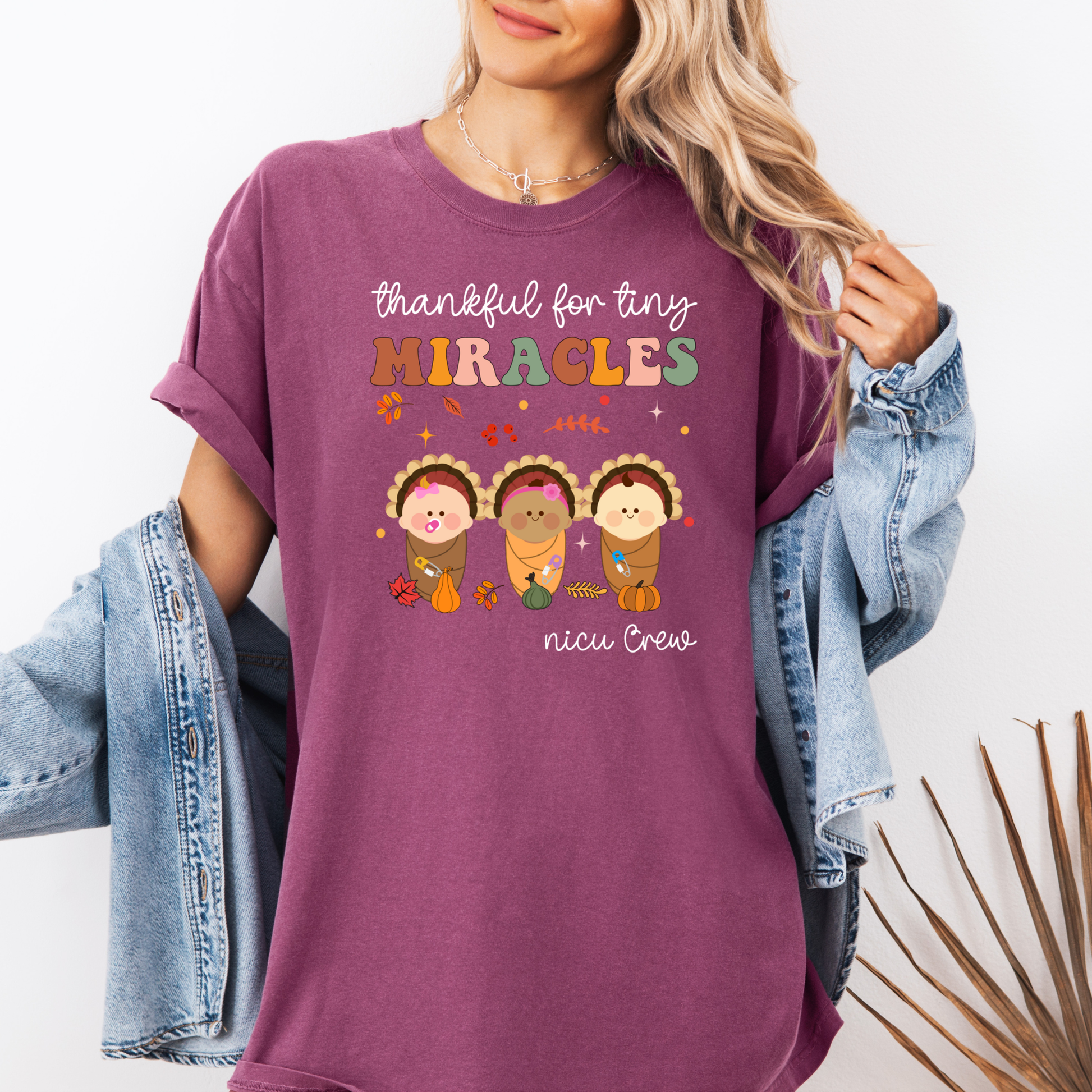 NICU nurse Thanksgiving shirt on Comfort Colors 1717 – cozy fall tee for nurses