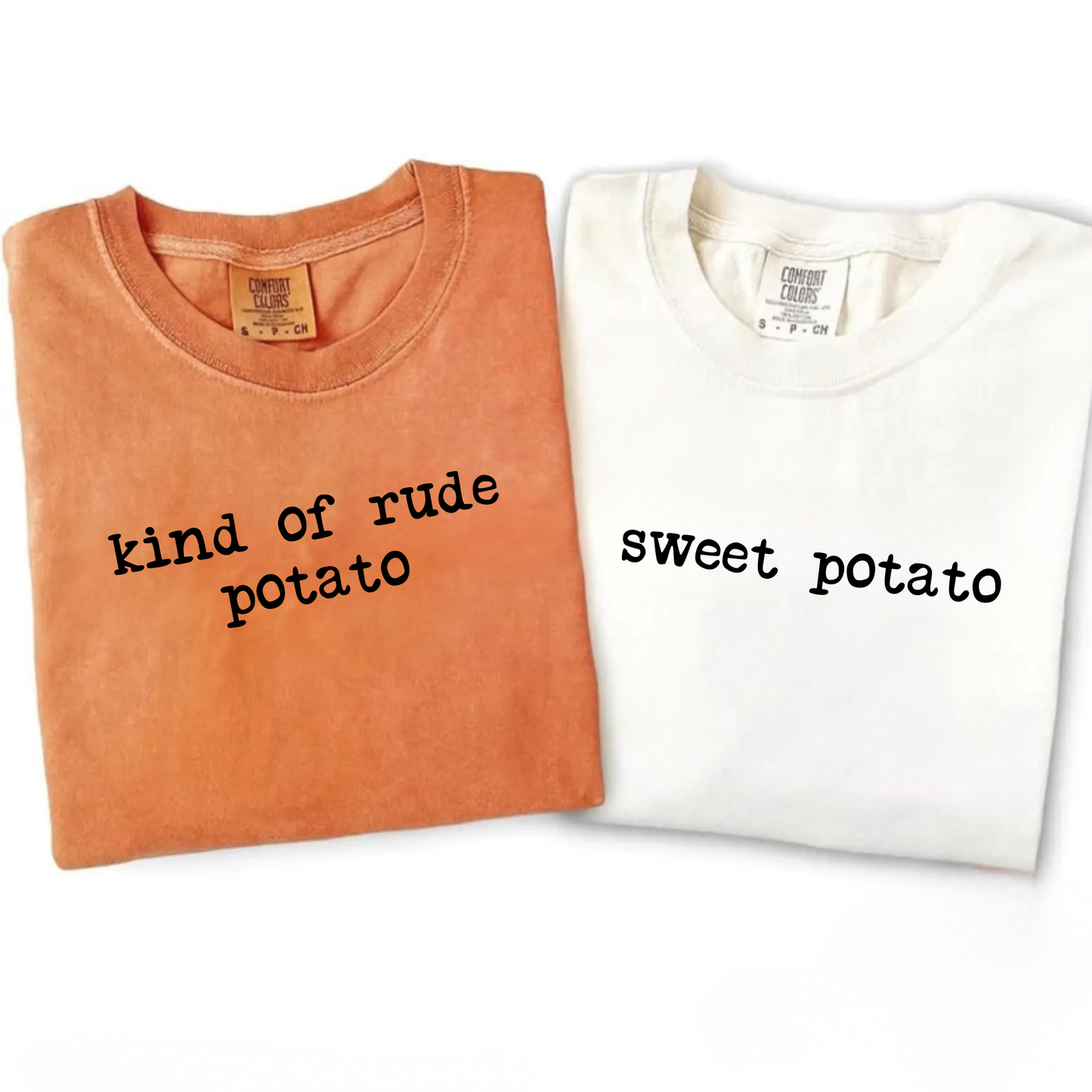 Couples Thanksgiving Shirts | Kind of Rude Potato & Sweet Potato | Funny Matching Turkey Day Tees | Comfort Colors 1717