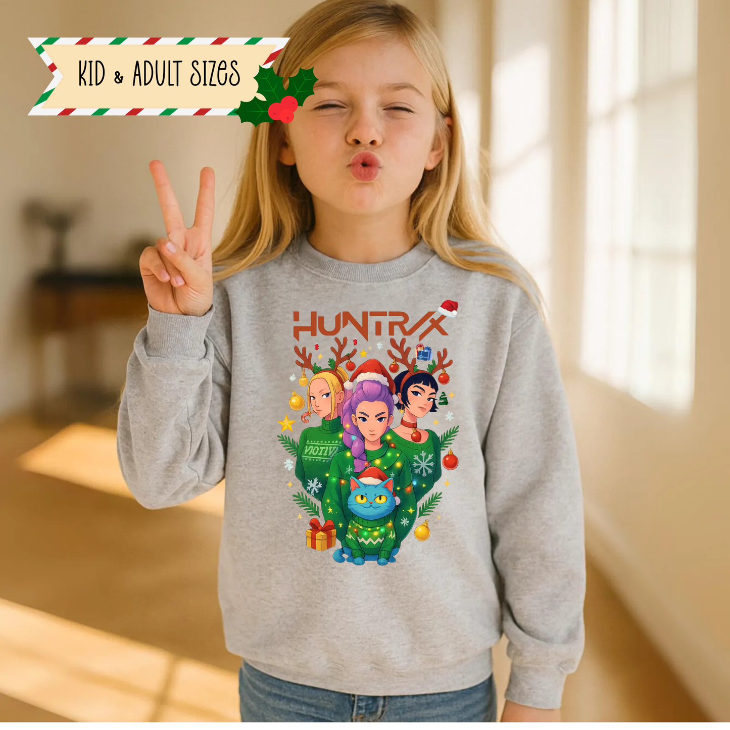 K-pop Christmas Sweatshirt Design 4 for Youth and Adults