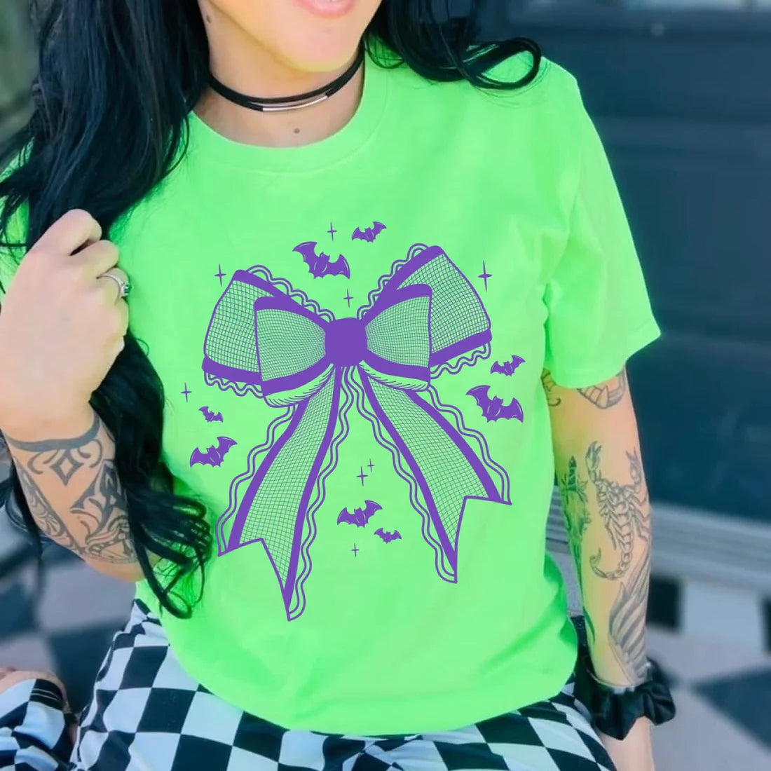 Thursflday Sale - purple Halloween bow shirt