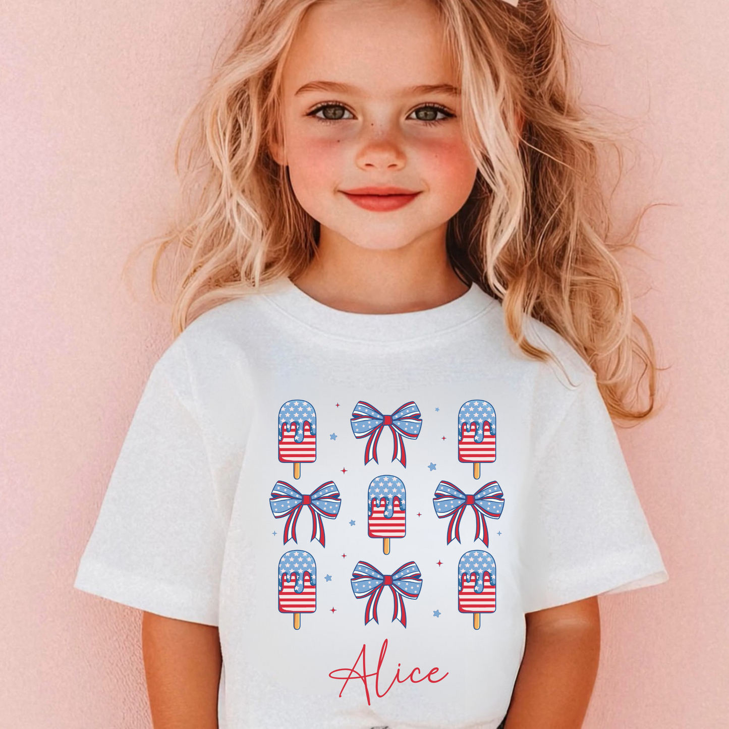 Coquette USA Bow and Ice Cream Shirt for Girls