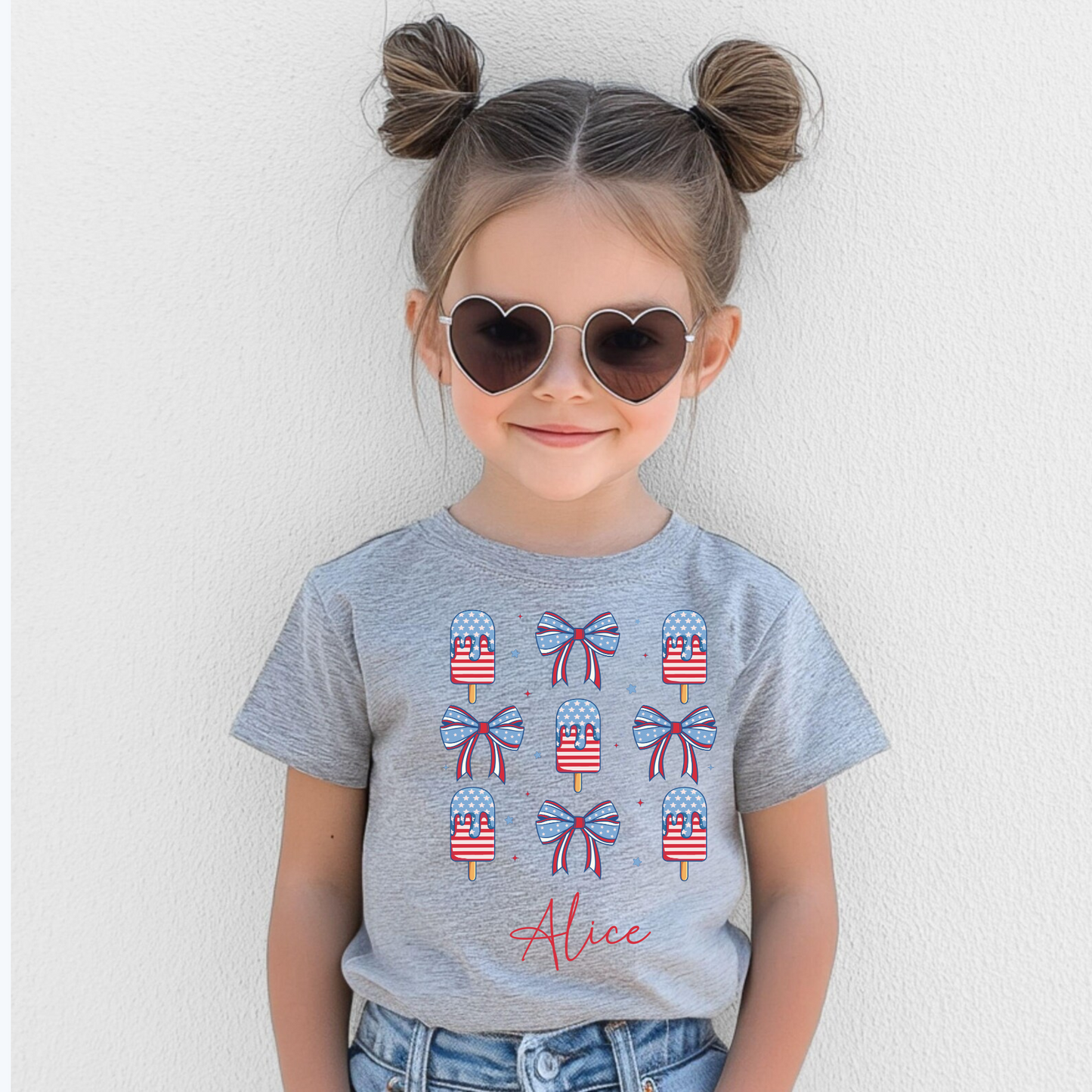 Coquette USA Bow and Ice Cream Shirt for Girls