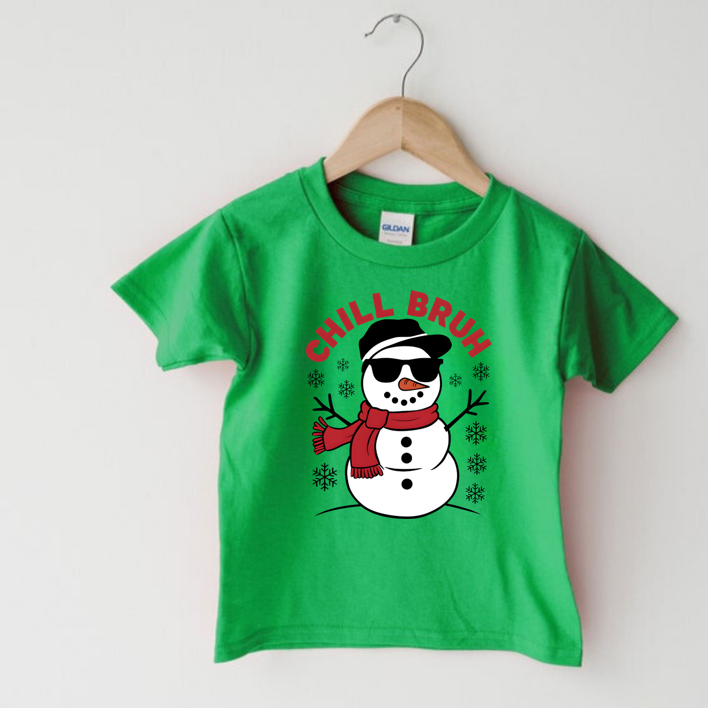 Chill Bruh Snowman Christmas Shirt for Kids
