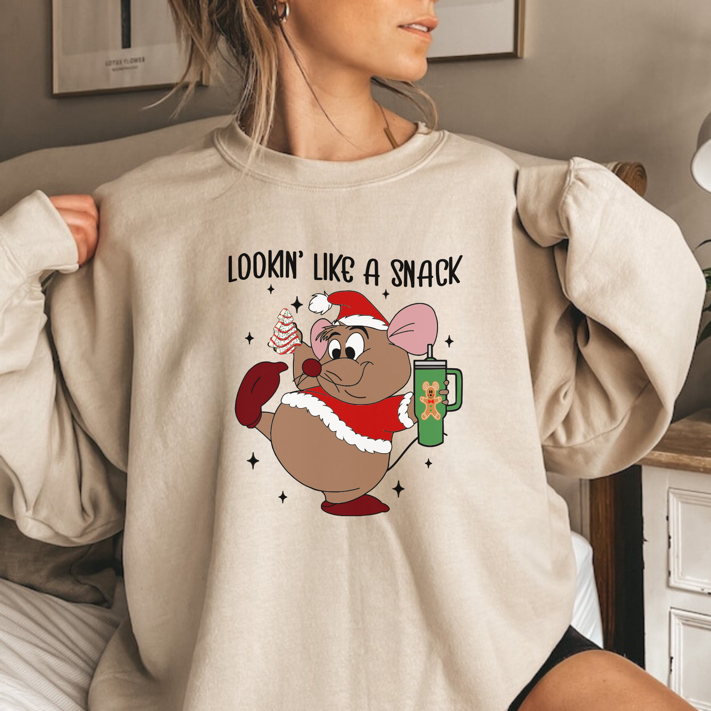 Looking Like A Snack Christmas Mouse Sweatshirt