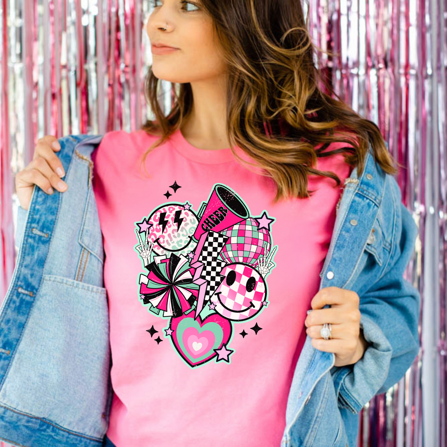 Retro cheer collage shirt.