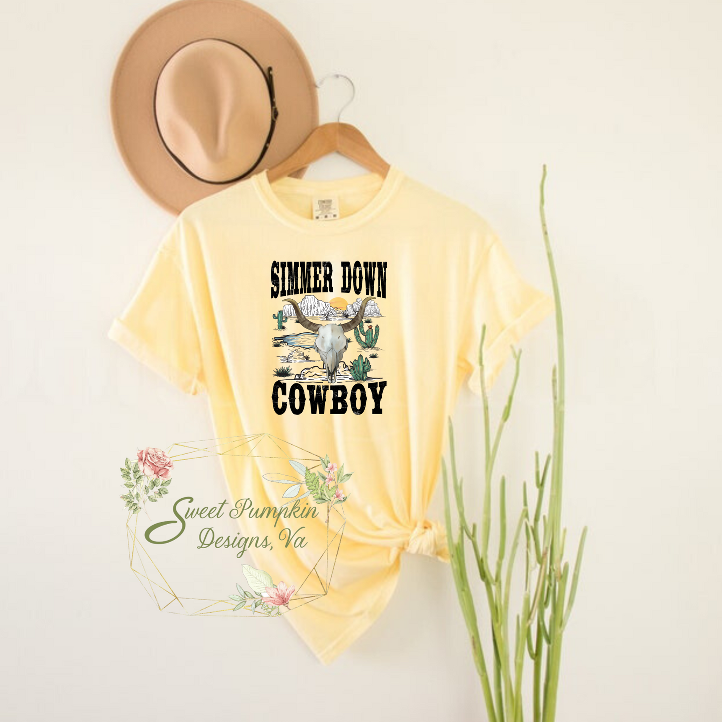 Coastal Cowgirl Aesthetic Shirt - Simmer Down Cowboy - Perfect Summer Outfit for Beach or Festival