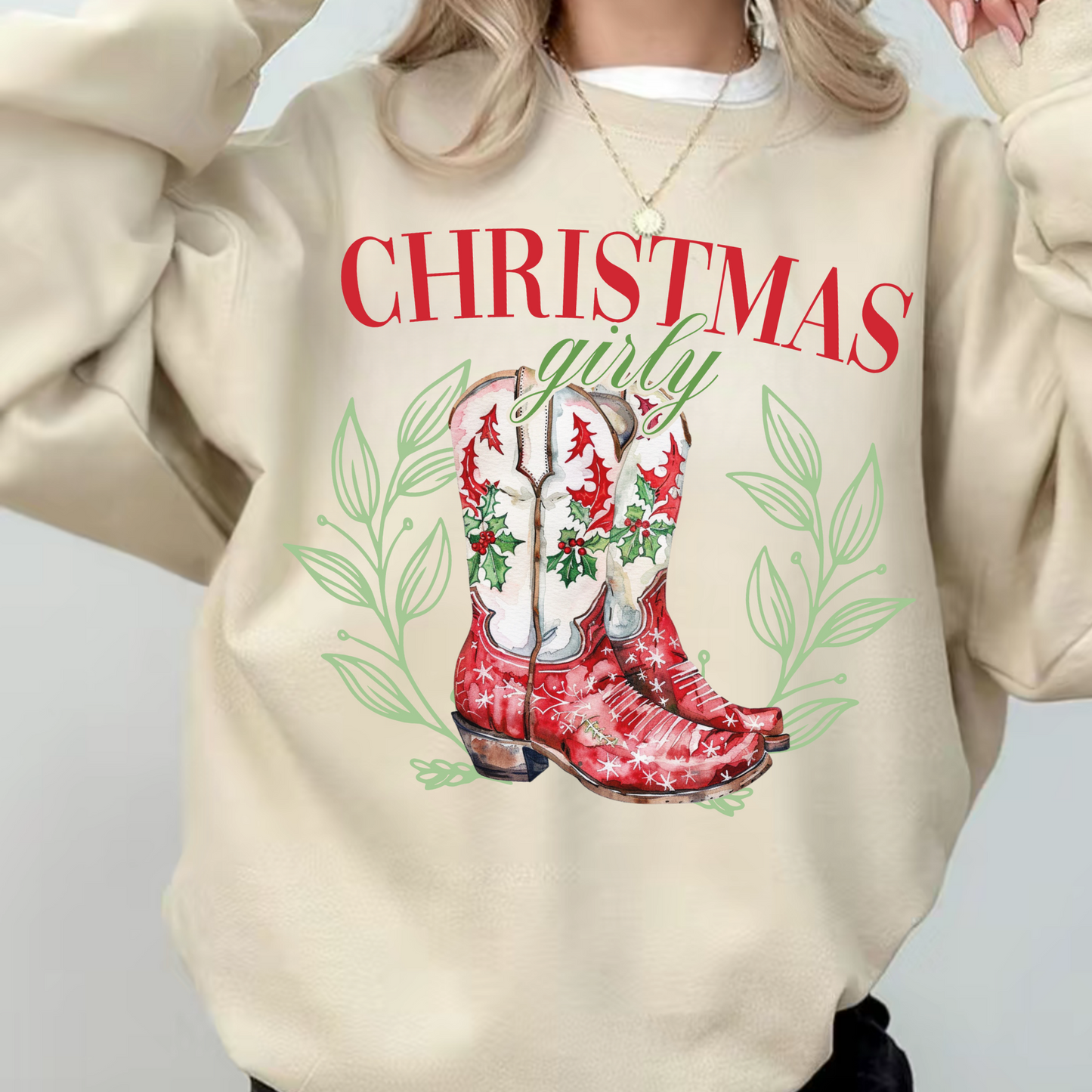 Christmas Girly Coquette Crewneck Sweatshirt