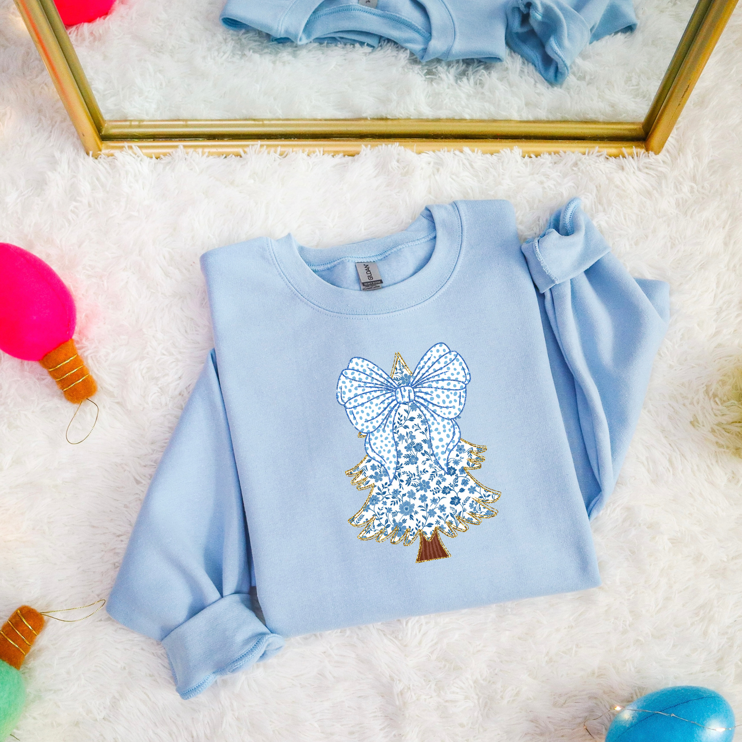Preppy Chinoiserie Christmas Tree Crewneck Sweatshirt