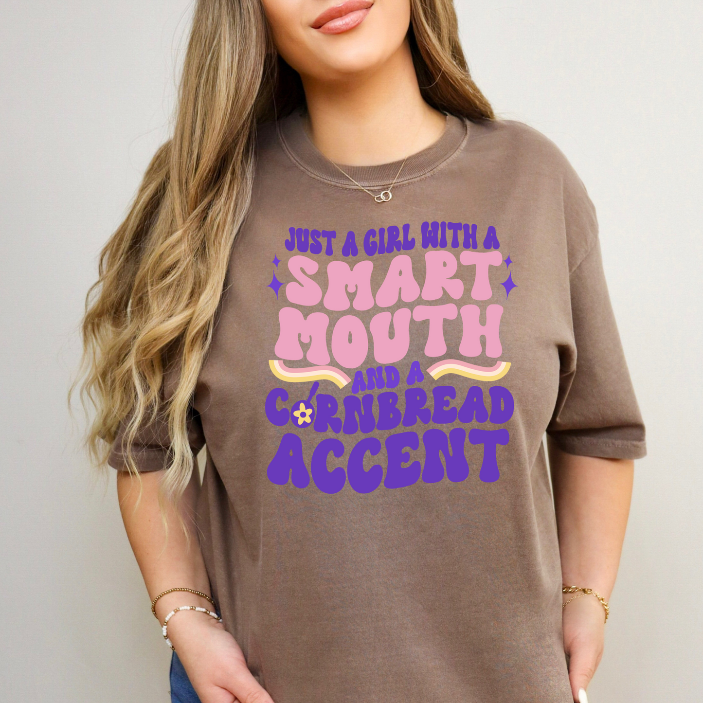 Girl With A Smart Mouth And A Cornbread Accent Shirt Comfort Colors