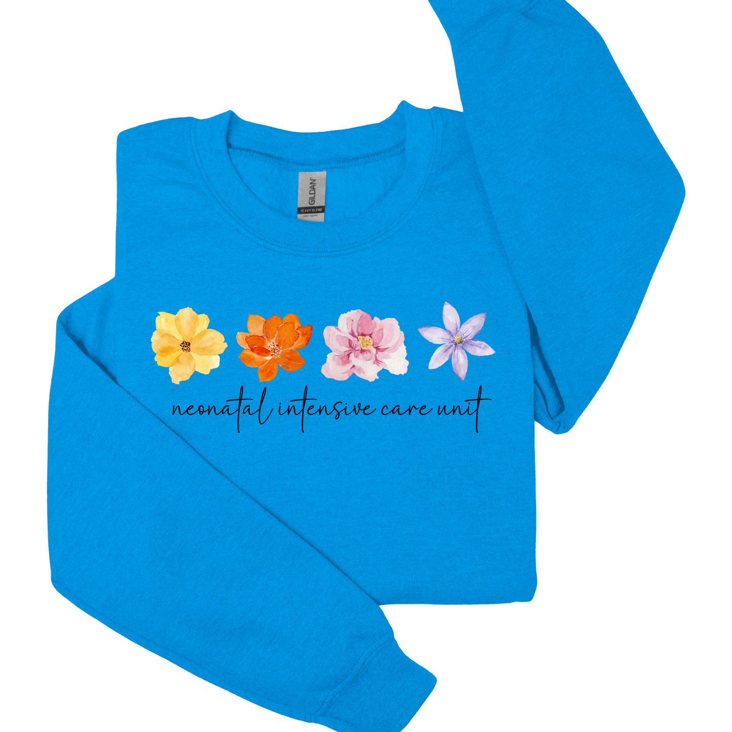 Flower NICU nurse crewneck sweatshirt