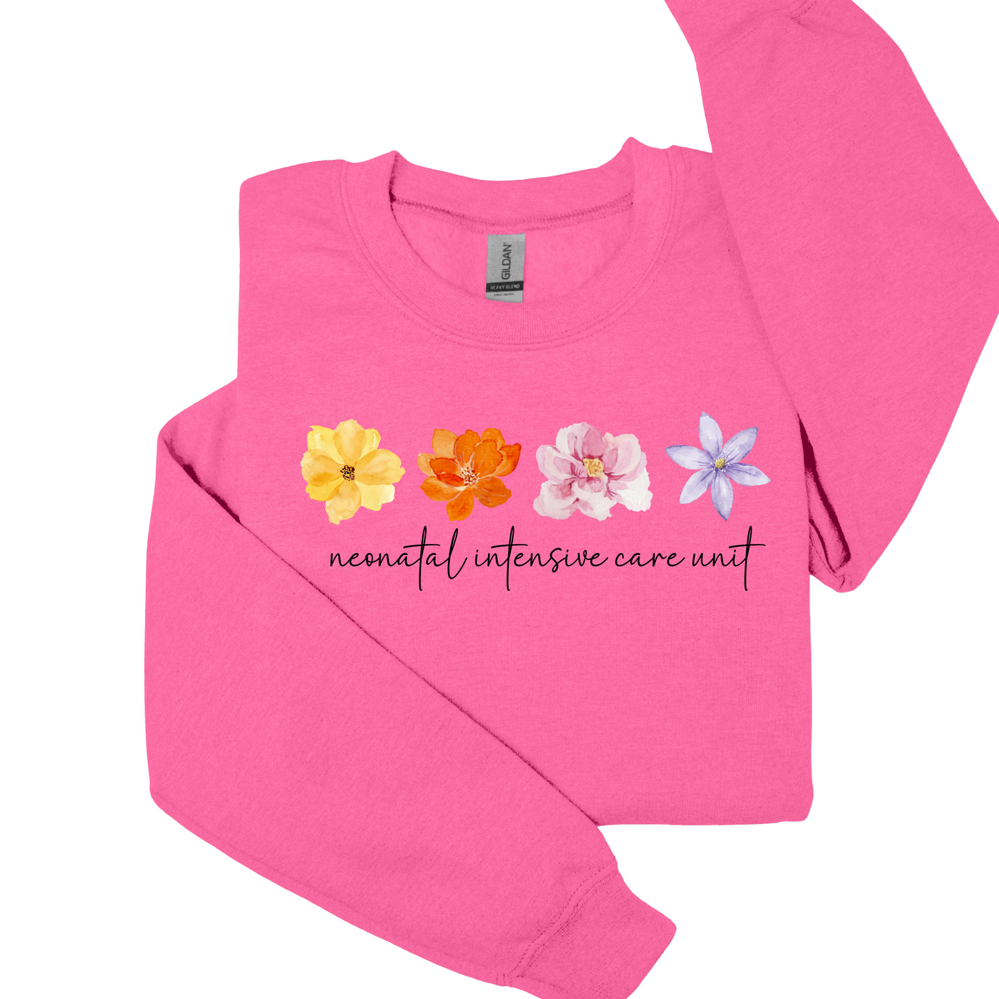 Flower NICU nurse crewneck sweatshirt