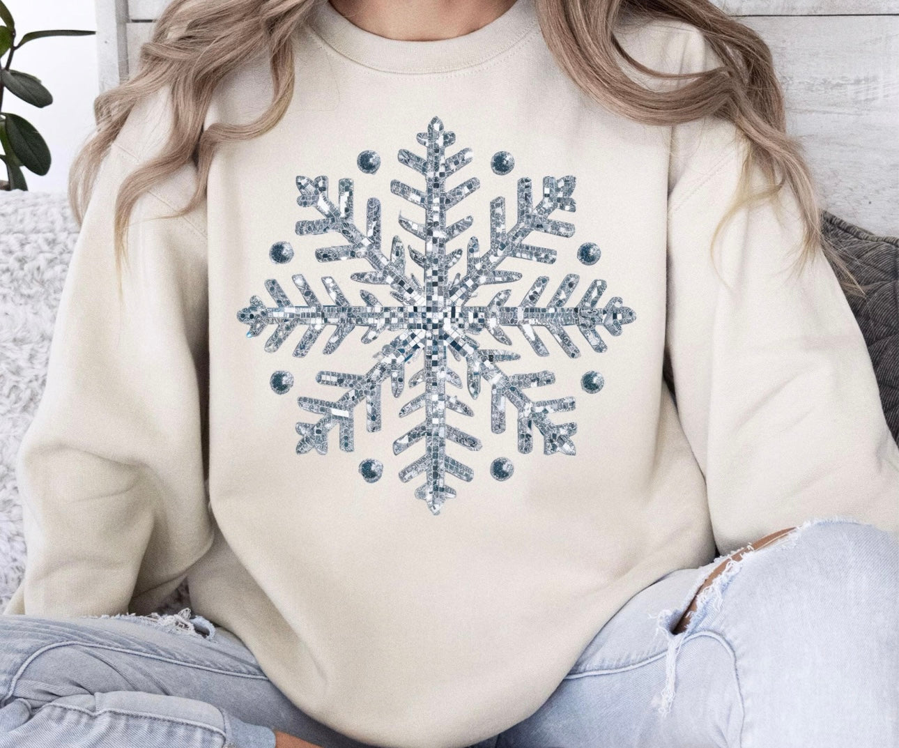Snowflake Christmas Crewneck Sweatshirt