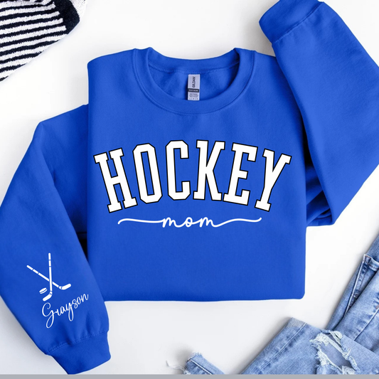 Custom Hockey Mom Sweatshirt | Personalized Hockey Crewneck | Game Day Hockey Shirt | Hockey Mama Gift