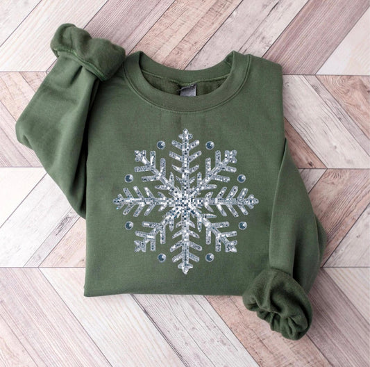 Snowflake Christmas Crewneck Sweatshirt