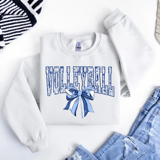 Toile Grandmillenial Print Volleyball Crewneck Sweatshirt