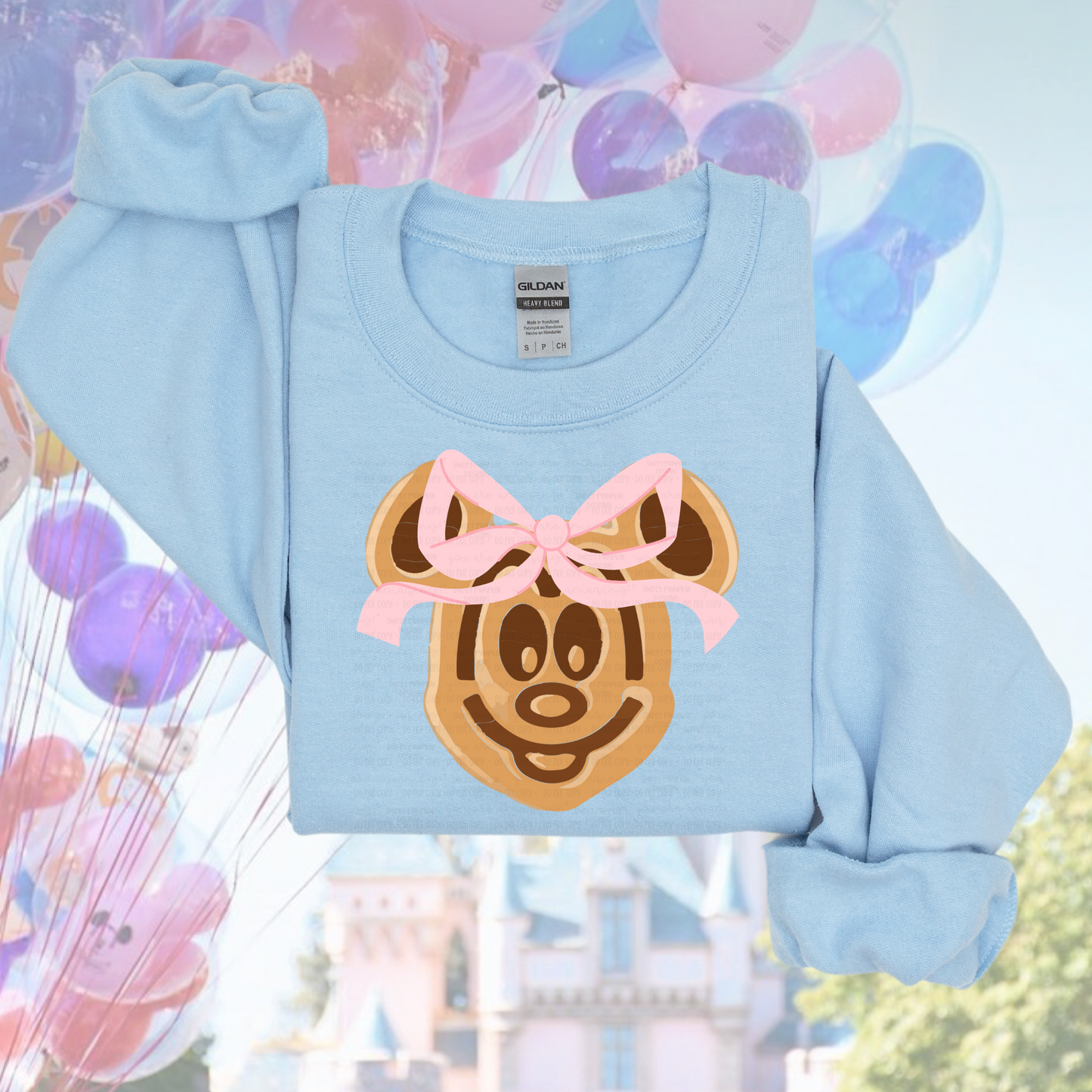 Waffle Coquette Bow Crewneck Sweatshirt