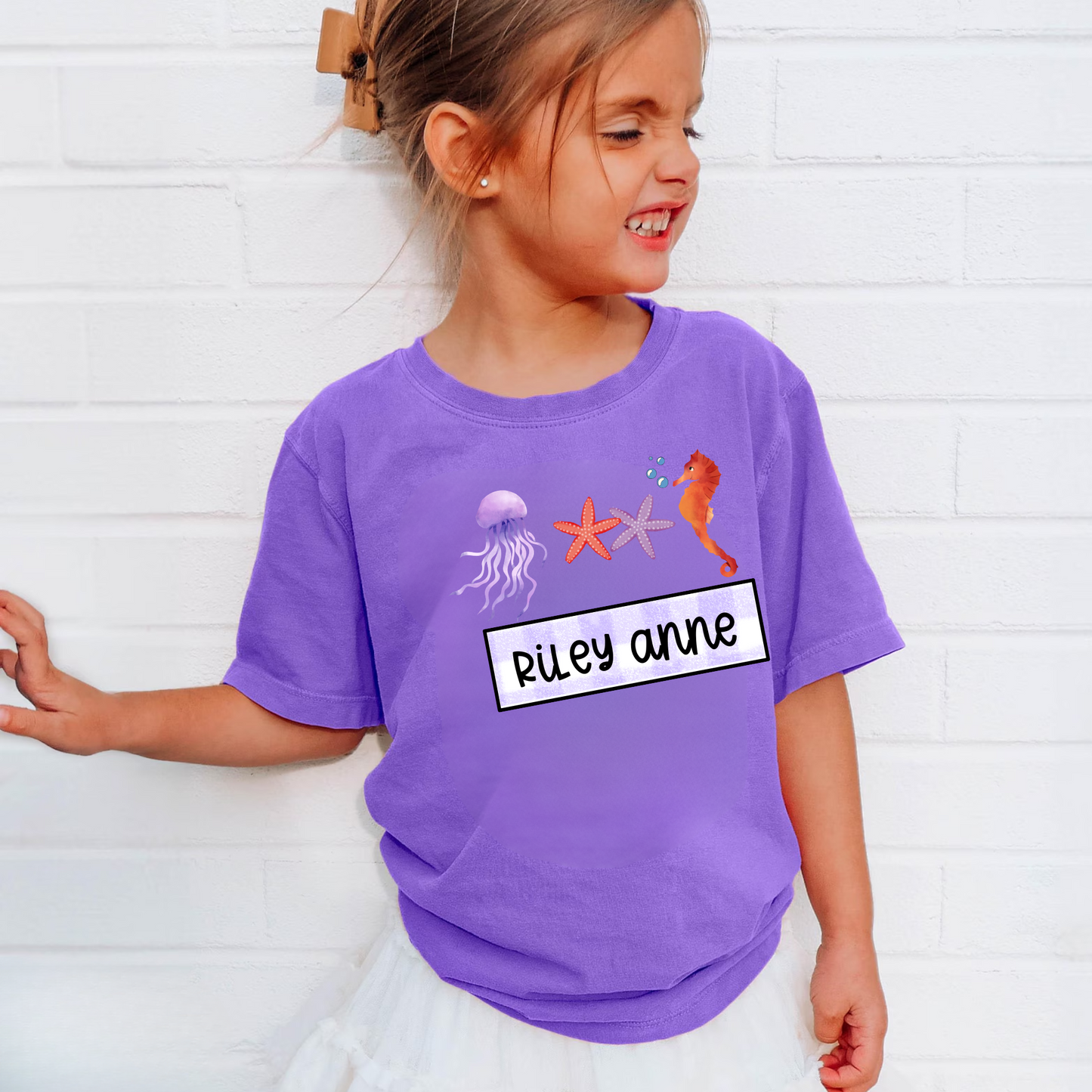 Custom Summer Beach Shirt for Kids with Name