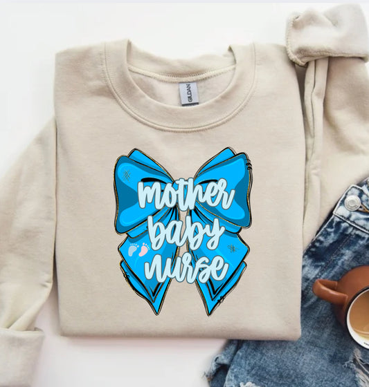 Mother Baby Nurse Bow Sweatshirt