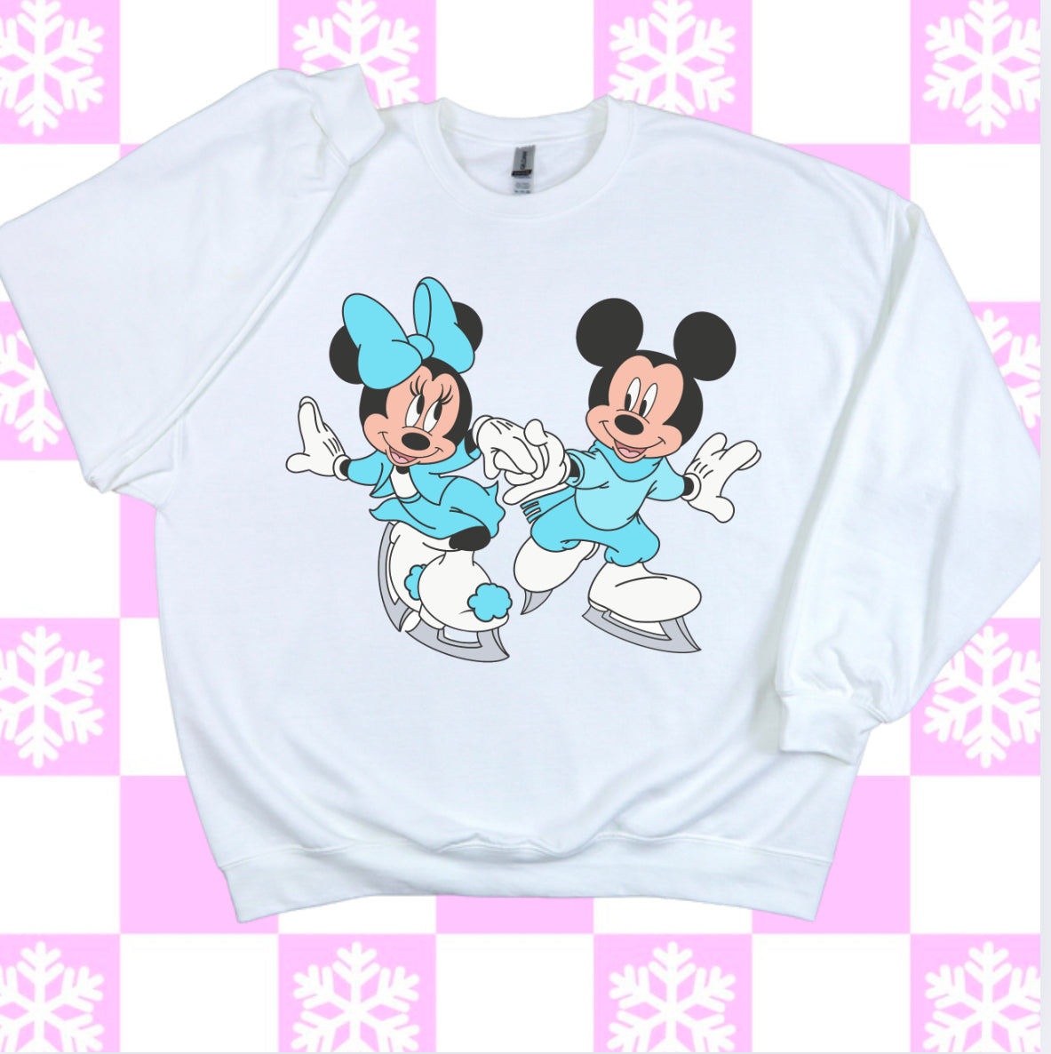 Ice Skating Mouse Winter Crewneck Sweatshirt