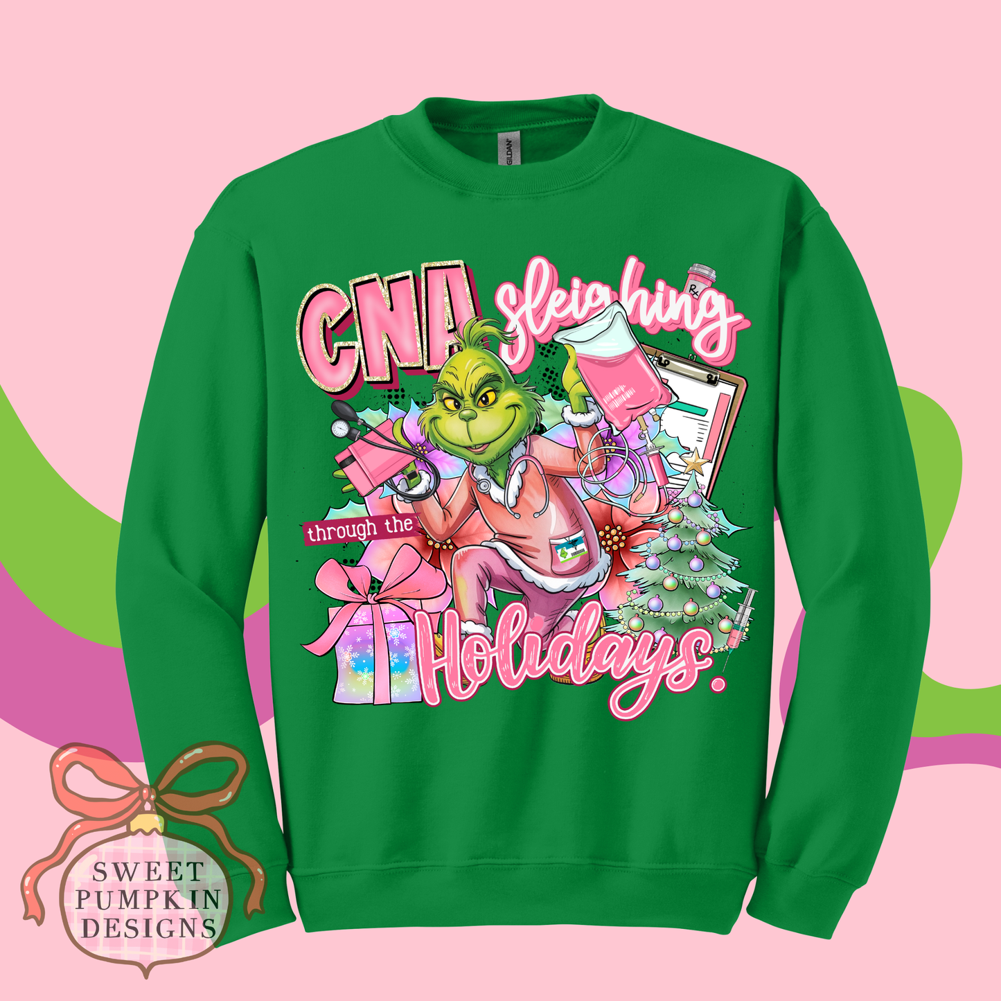 OCCUPATION SLEIGHING THE HOLIDAYS (MEAN ONE) SWEATSHIRT - Custom Nurse, RN, LPN, CNA, or Dental Hygienist Holiday Crewneck