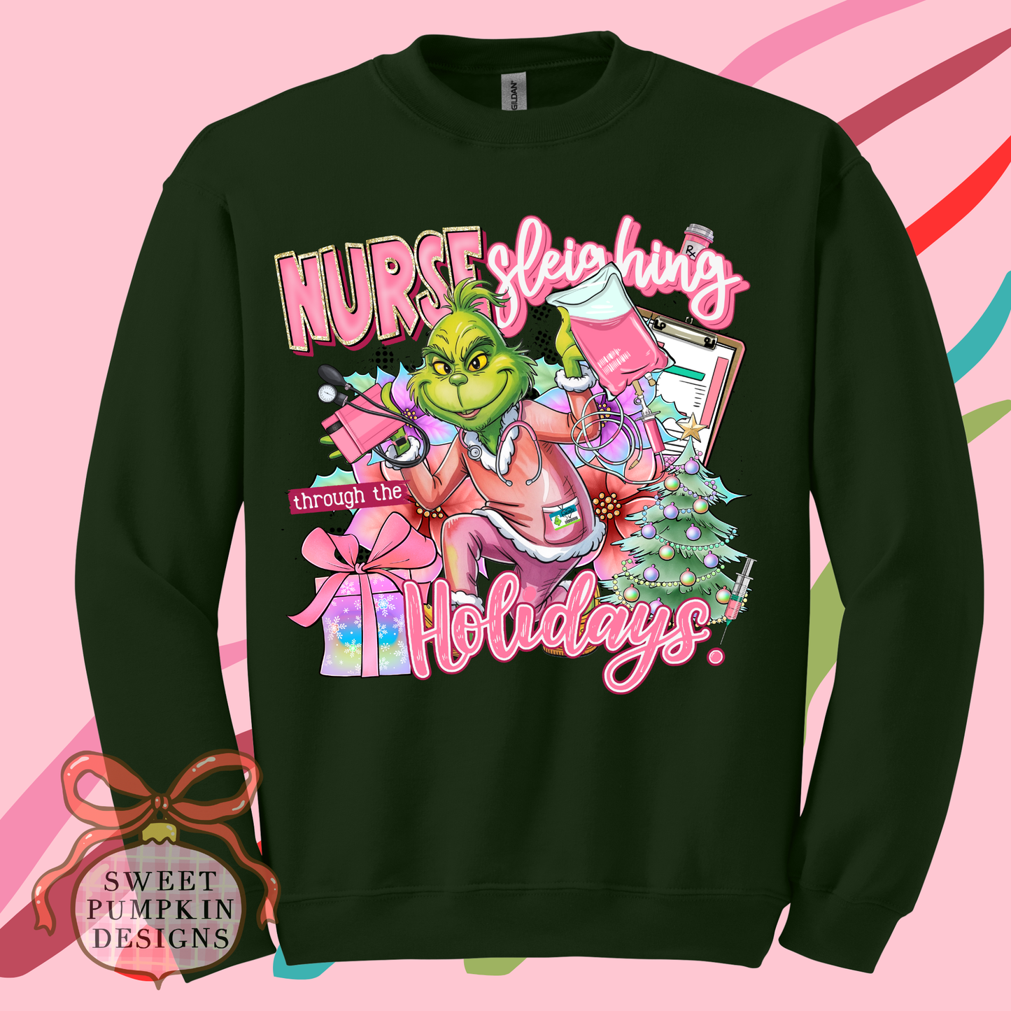 OCCUPATION SLEIGHING THE HOLIDAYS (MEAN ONE) SWEATSHIRT - Custom Nurse, RN, LPN, CNA, or Dental Hygienist Holiday Crewneck
