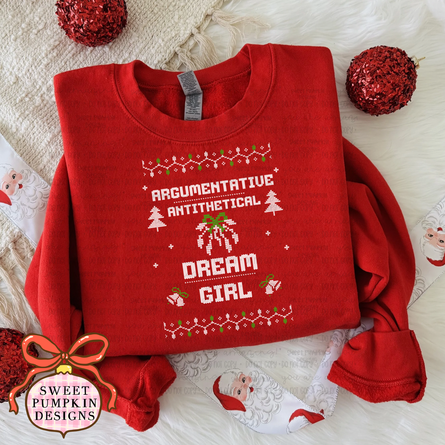 Christmas Dream Girl Ugly Sweater Crewneck Sweatshirt