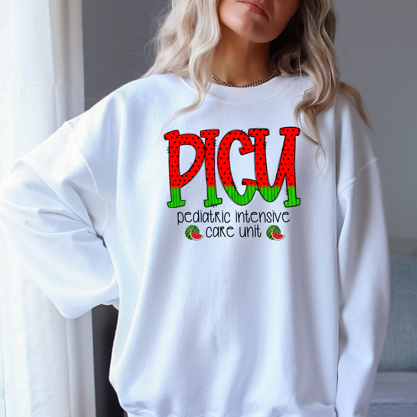 PICU Nurse Crewneck Sweatshirt