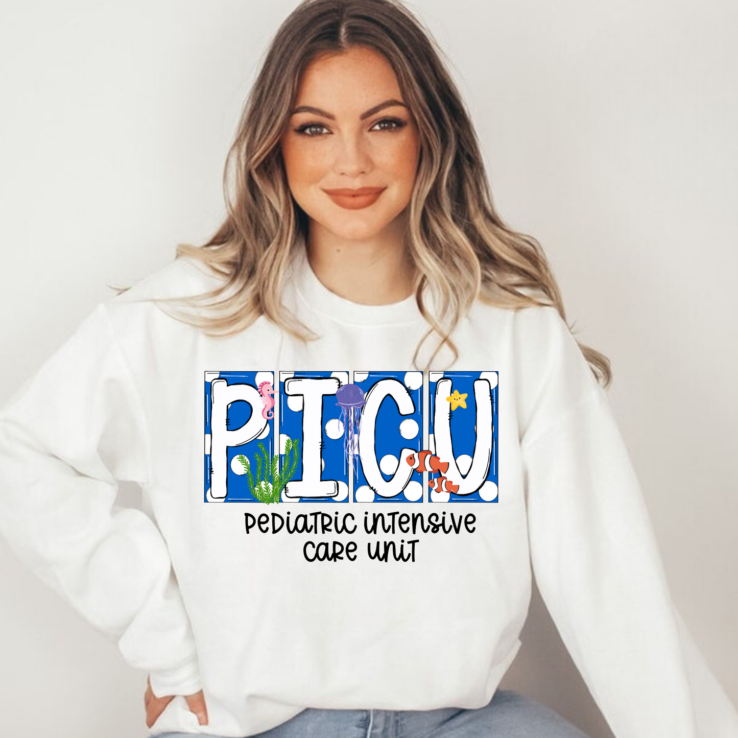 PICU Nurse Crewneck Sweatshirt
