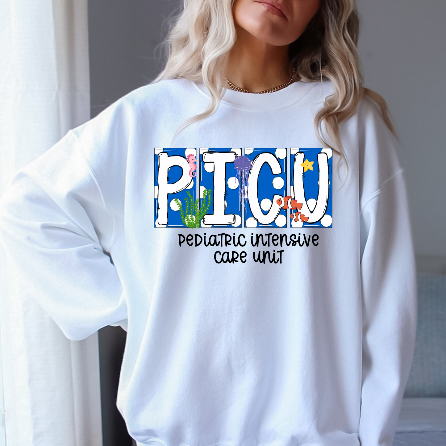 PICU Nurse Crewneck Sweatshirt