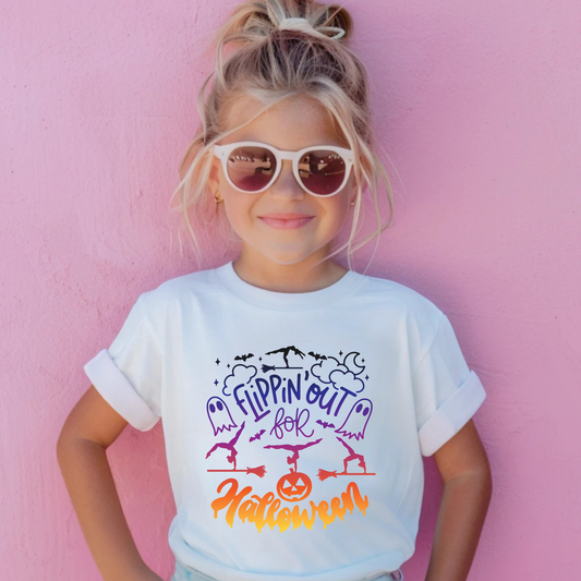 Flipping Out for Halloween | Halloween Gymnastics Shirt for Girls | Spooky Gymnast Tee | Cute Fall Gymnastics Outfit