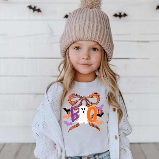 Coquette Halloween Bow Ghost Shirt for Girls – Bella + Canvas