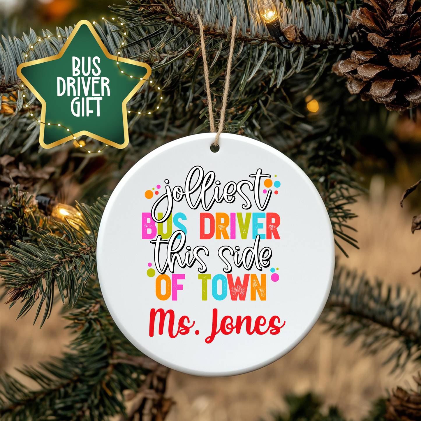 Custom Bus Driver Ornament | Personalized Gift Under $25