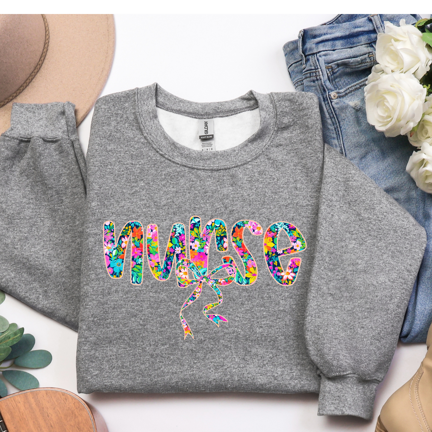Nurse Floral Sweatshirt