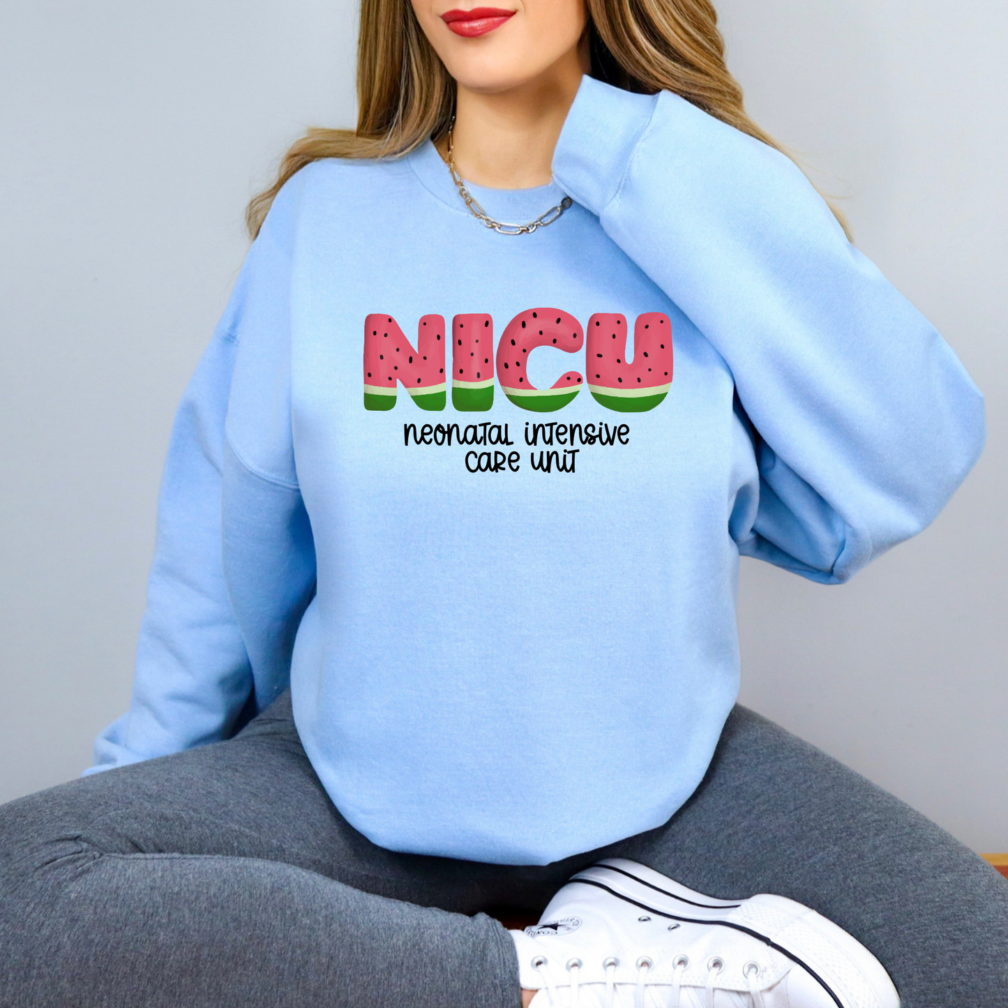 Watermelon NICU nurse crewneck sweatshirt