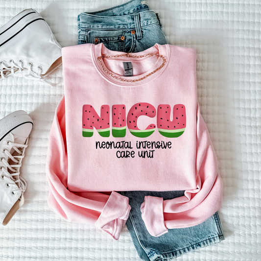 Watermelon NICU nurse crewneck sweatshirt